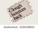 Small photo of news story from 1975 newspaper headline article title - Clough bounces back in sepia