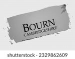 Small photo of BOURN - in English vocabulary language word with reference UK village name