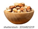 Mixed nuts isolated on white...