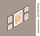isometric 3d picture frame set. ... | Shutterstock .eps vector #2071964546