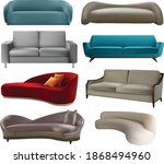 realistic sofa set vector... | Shutterstock .eps vector #1868494960