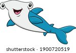 cute hammerhead shark aquatic... | Shutterstock .eps vector #1900720519