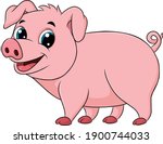 cute pig animal cartoon... | Shutterstock .eps vector #1900744033