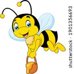 cute honey bee cartoon... | Shutterstock .eps vector #1901356693