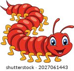 Cute Centipede cartoon vector illustration