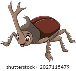 Cute Rhinoceros Beetle Cartoon...