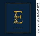 gold elegant letter e. graceful ... | Shutterstock .eps vector #1006055173