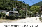 Small photo of NEW ATHOS, REPUBLIC OF ABKHAZIA - JULY 26, 2023: View landscape on one of the most beautiful streets of New Athos