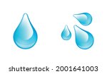 vector blue water drop icon set.... | Shutterstock .eps vector #2001641003