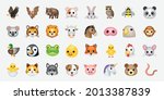 set of animal faces  face... | Shutterstock .eps vector #2013387839