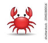 red crab vector emoji... | Shutterstock .eps vector #2040280016