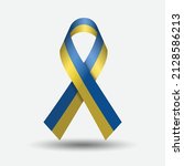 ukraine mourning ribbon flag.... | Shutterstock .eps vector #2128586213