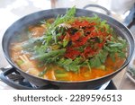 Small photo of A korean traditional fish stew seasoned generously with red chili powder or gochujang. The fish most commonly used here are haddock, rock cod, and pollack.