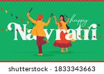 happy navratri illustration of... | Shutterstock .eps vector #1833343663