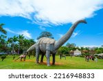 Small photo of Museu dos Dinossauros de Peiropolis, Uberaba, Minas Gerais, Brazil. Oct 12, 2022. Statue of a dinosaur at the Dinosaur Museum in Uberaba.