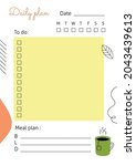 a vertical sheet with the daily ... | Shutterstock .eps vector #2043439613