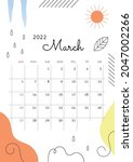 the page with the month march... | Shutterstock .eps vector #2047002266
