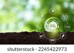 Small photo of Carbon neutrality concept. Green business transformation and commitment for balancing between emitting carbon and absorbing carbon from the atmosphere. Climate change,environment and carbon management