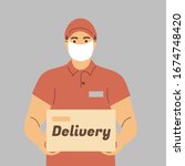 delivery of goods during the... | Shutterstock .eps vector #1674748420