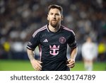 Small photo of Inter Miami's Lionel Messi #10 runs during an MLS soccer match against the LA Galaxy at Dignity Health Sports Park, Feb. 25 2024, in Carson, Calif..