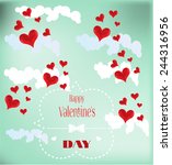 valentines card with red hearts ... | Shutterstock .eps vector #244316956