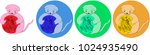 set of colorful kitten icons... | Shutterstock .eps vector #1024935490