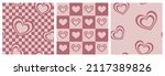 1970 hearts retro seamless... | Shutterstock .eps vector #2117389826