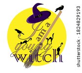 vector illustration with witch... | Shutterstock .eps vector #1824829193