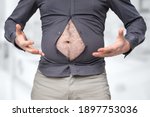fat belly of man which does not ... | Shutterstock . vector #1897753036