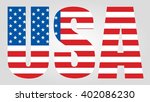 Isolated Usa Flag Text Icon  ...