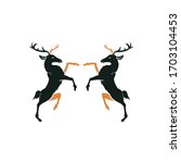 royal heraldic two noble deers... | Shutterstock .eps vector #1703104453