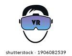 icon man in vr glasses  360 ... | Shutterstock .eps vector #1906082539