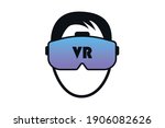 icon man in vr glasses  360 ... | Shutterstock .eps vector #1906082626