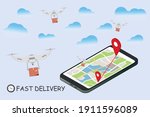 fast delivery of parcels by... | Shutterstock .eps vector #1911596089