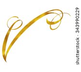 monogram v gold faux foil... | Shutterstock . vector #343990229