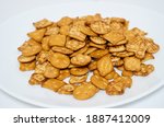 salty biscuit cracker on a... | Shutterstock . vector #1887412009