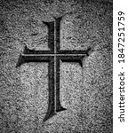 Christian Cross On Stone Surface