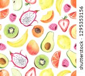 seamless pattern with hand... | Shutterstock . vector #1295353156