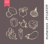 vegetables icon set. vector. | Shutterstock .eps vector #291165359