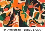 modern exotic jungle plants... | Shutterstock .eps vector #1589017309