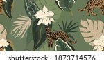 hand drawn abstract jungle... | Shutterstock .eps vector #1873714576