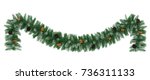christmas wreath isolated with... | Shutterstock . vector #736311133