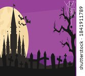 halloween night evil black... | Shutterstock .eps vector #1841911789