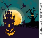 happy halloween banner with... | Shutterstock .eps vector #1833575629