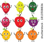 cute bright colors of fruits... | Shutterstock .eps vector #1813508836