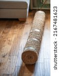 New rolled jute rug with chunky ...