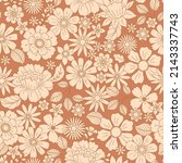 vector retro floral seamless... | Shutterstock .eps vector #2143337743
