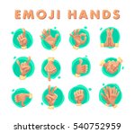 collection of flat hand symbols ... | Shutterstock . vector #540752959