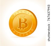 bitcoin flat illustration... | Shutterstock . vector #767637943