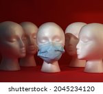 A Group Of Mannequin Head's Are ...